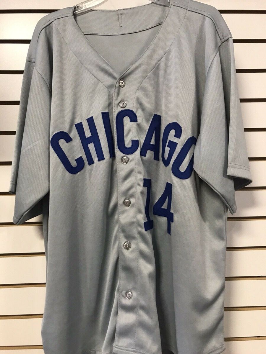 Chicago Cubs Ernie Banks Autographed Framed Gray Jersey Mr. Cub